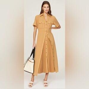 A.L.C. Tan Pleated Maxi Dress